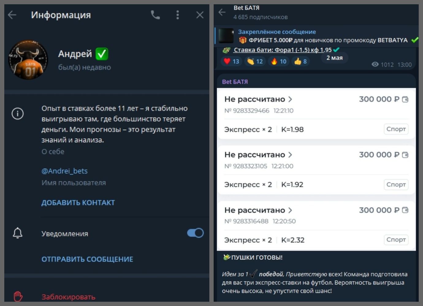 Andrei bets