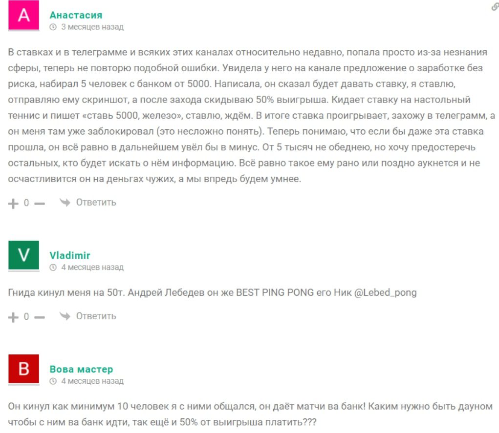 Отзывы о канале VIP Ставки на спорт Telegram от каппера @vimanagers
