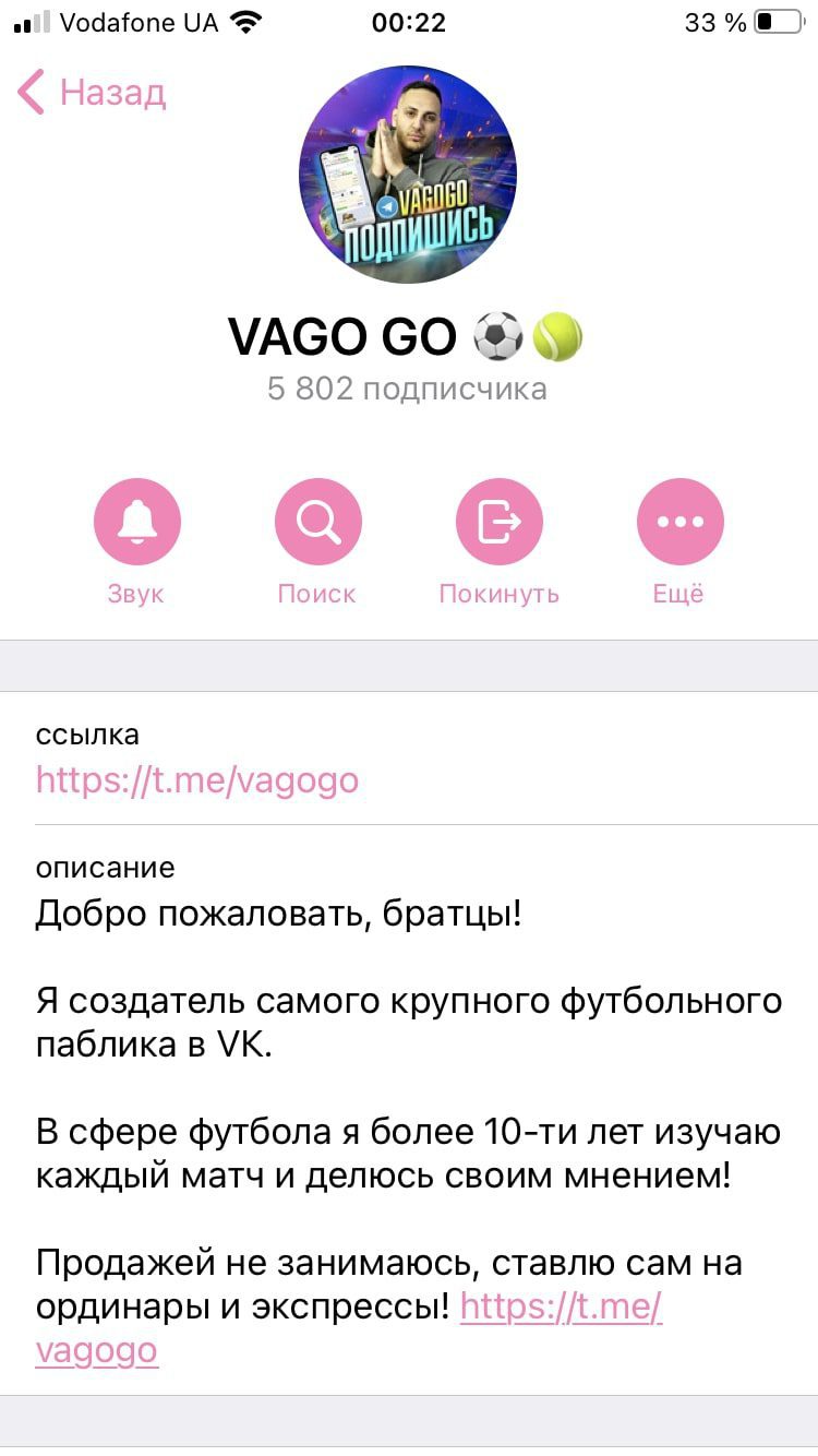 Каппер Vago Go в Телеграм