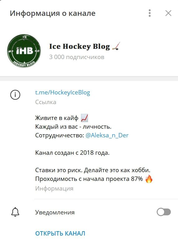 Информация о канале Ice Hockey Blog