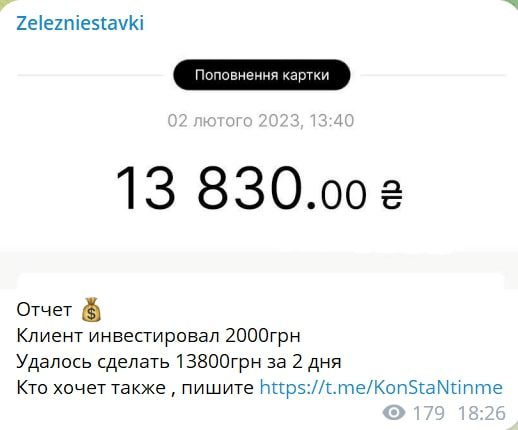 Канал Zelezniestavki отчет