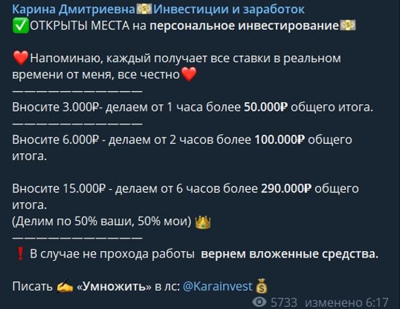 Каппер Карина Дмитриевна Инвестиции