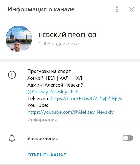 Невский Прогноз информация о канале