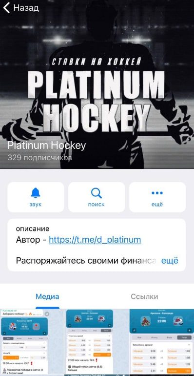 Platinum Hockey телеграм