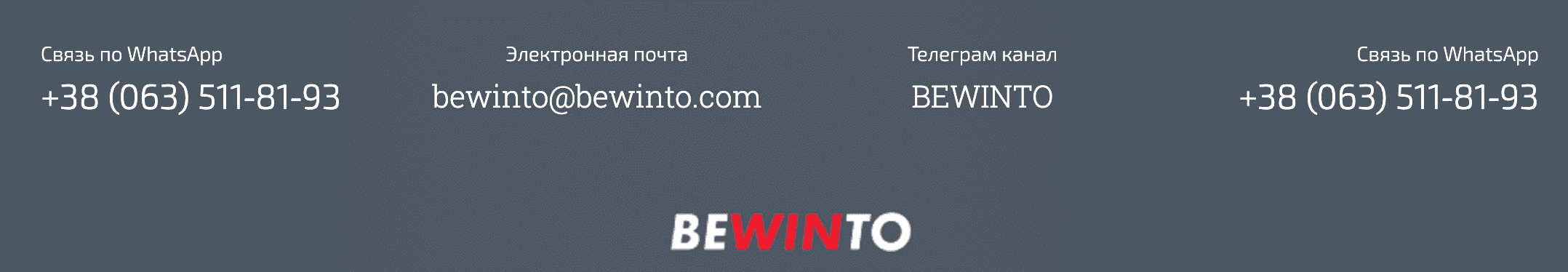 Контакты на сайте Bewinto(Бевинто)