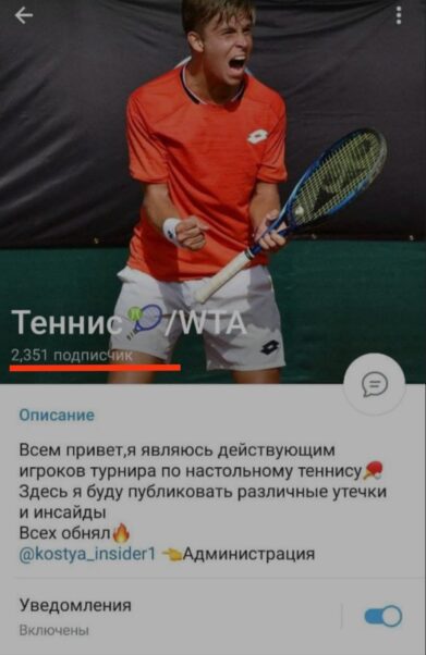 Телеграмм канал Теннис WTA