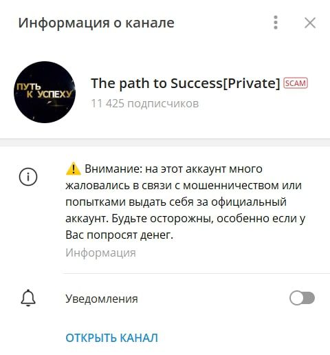 Телеграмм канал The path to Success Private