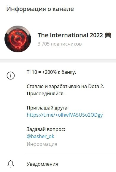 The International 2022 в телеграмме