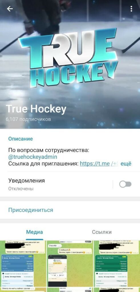 True Hockey телеграмм